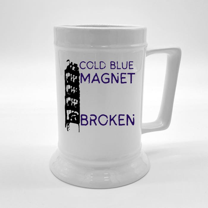 Cold Blue Magnet Broken Front & Back Beer Stein