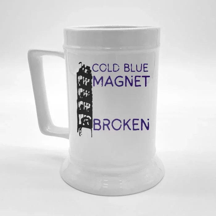 Cold Blue Magnet Broken Front & Back Beer Stein