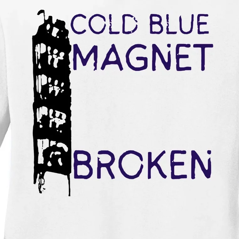 Cold Blue Magnet Broken Ladies Long Sleeve Shirt