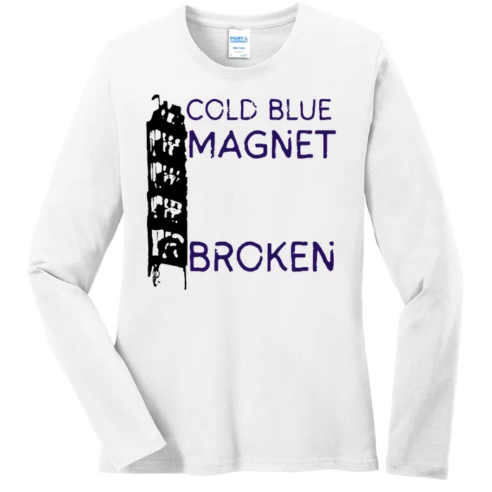 Cold Blue Magnet Broken Ladies Long Sleeve Shirt