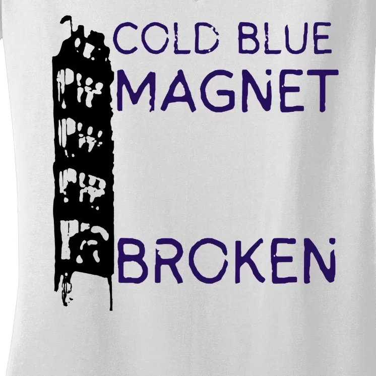 Cold Blue Magnet Broken Women's V-Neck T-Shirt