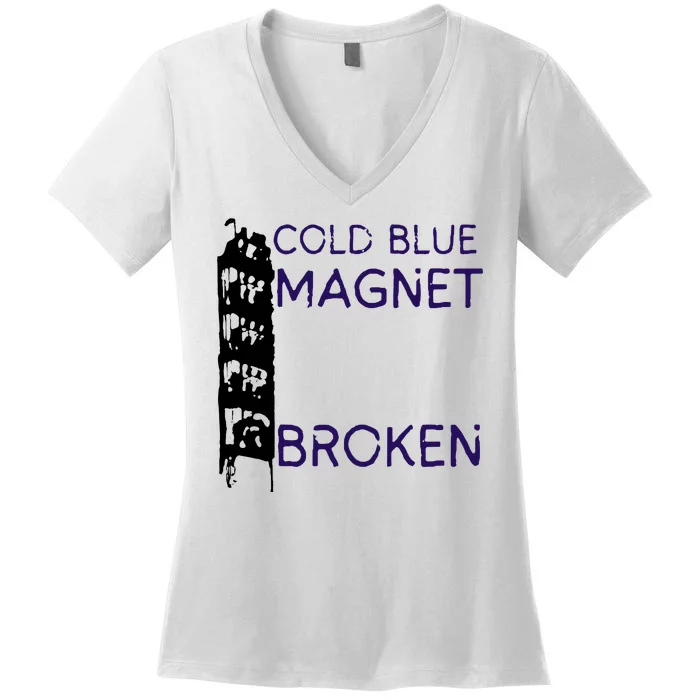 Cold Blue Magnet Broken Women's V-Neck T-Shirt