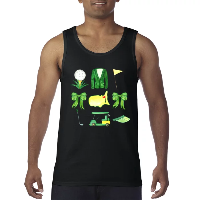 Coquette Bow Masters Golf Tournament Graphic Golfing Golfer Tank Top