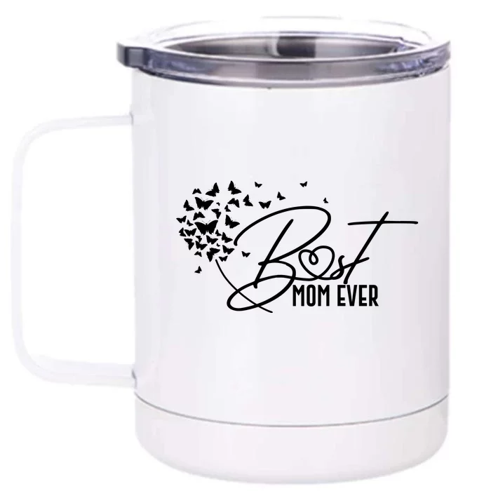 Cute Best Mom Ever Butterfly Dandelion Front & Back 12oz Stainless Steel Tumbler Cup