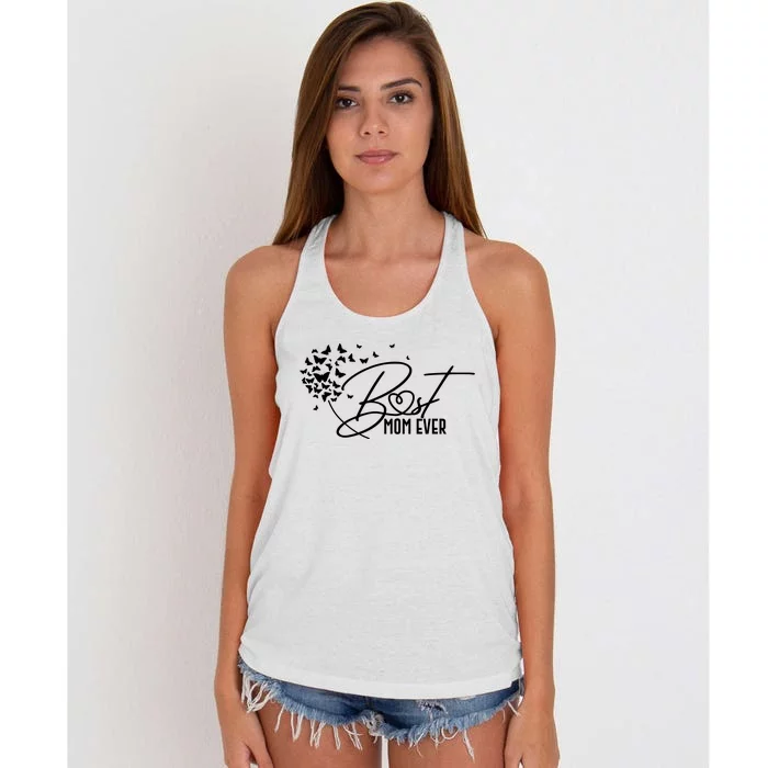 Cute Best Mom Ever Butterfly Dandelion Women's Knotted Racerback Tank