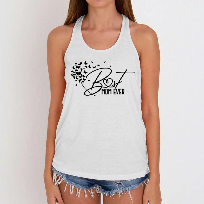 Cute Best Mom Ever Butterfly Dandelion Women's Knotted Racerback Tank