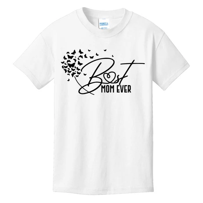 Cute Best Mom Ever Butterfly Dandelion Kids T-Shirt