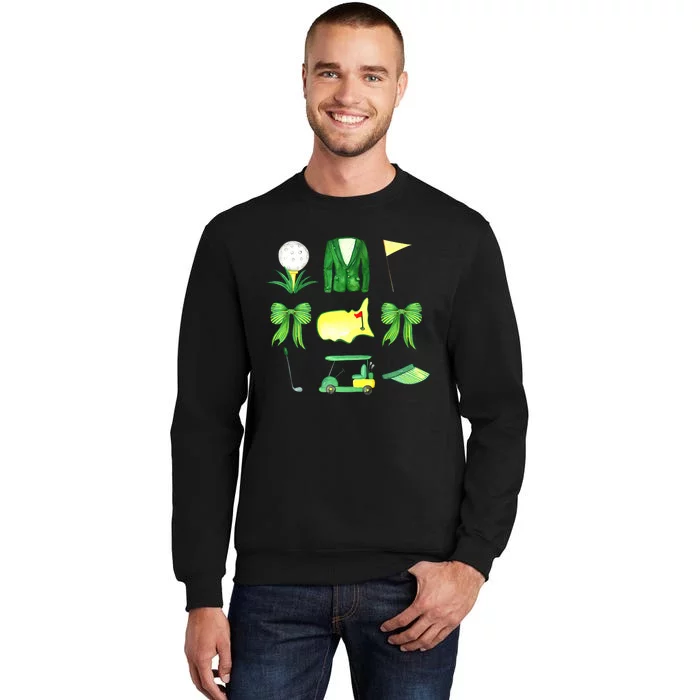 Coquette Bow Masters Golf Tournament Graphic Golfing Golfer Tall Sweatshirt