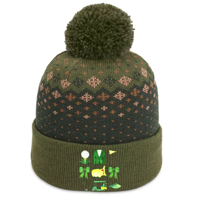 Coquette Bow Masters Golf Tournament Graphic Golfing Golfer The Baniff Cuffed Pom Beanie