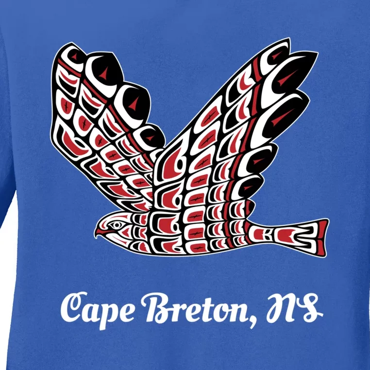 Cape Breton Ns Redtailed Hawk Native Bird Of Prey Art Gift Ladies Long Sleeve Shirt