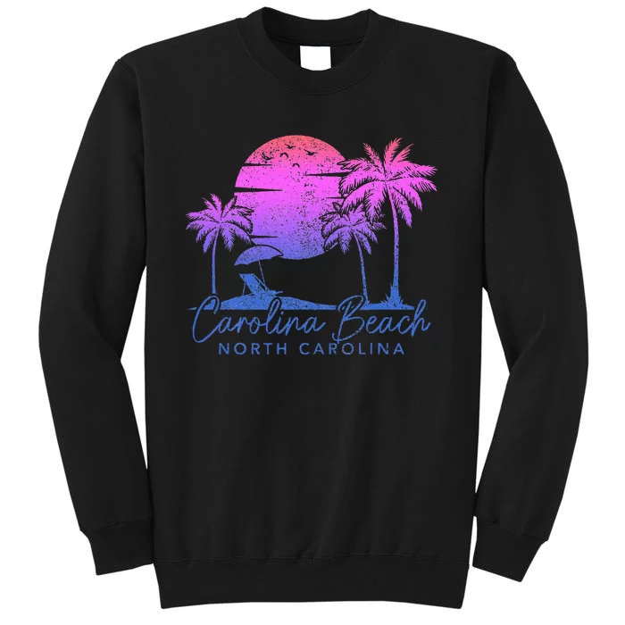 Carolina Beach North Carolina Vintage Sunset Surfer Retro Tall Sweatshirt