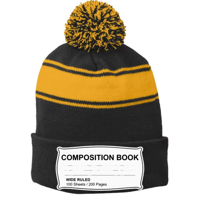 Composition Book Notebook Teachers Halloween Group Costume Stripe Pom Pom Beanie