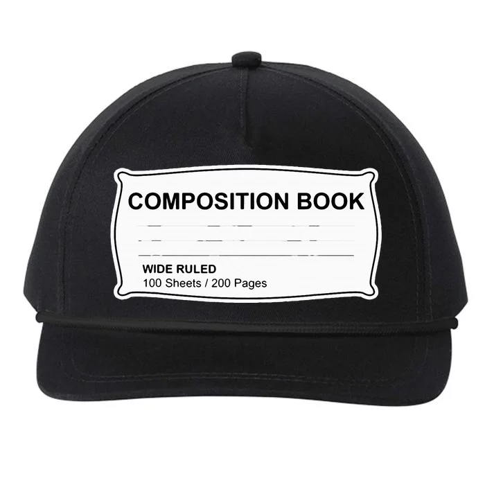 Composition Book Notebook Teachers Halloween Group Costume Snapback Five-Panel Rope Hat