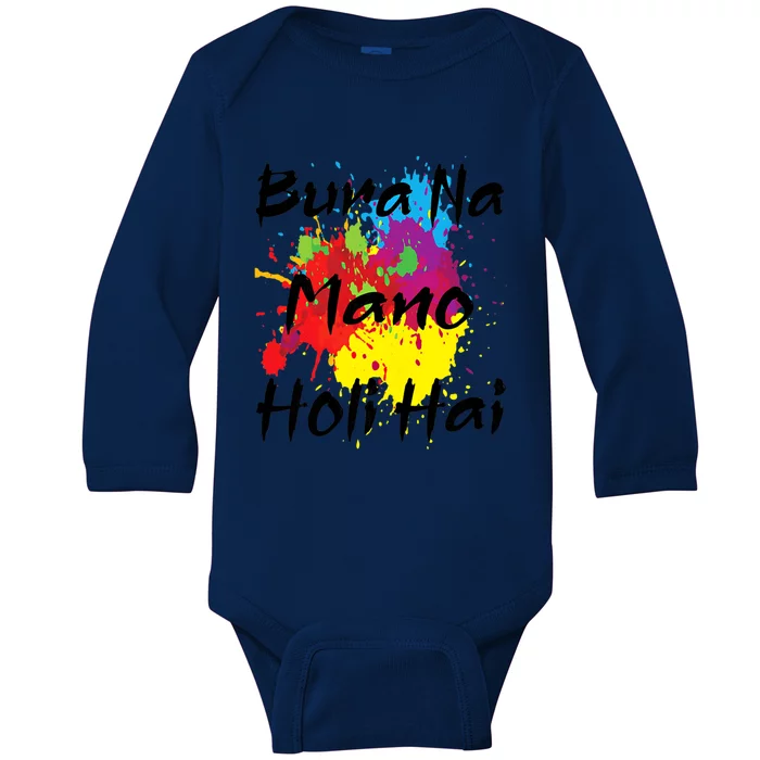 Cool Bura Na O Holi Hai Happy Holi Festival India Color Gift Baby Long Sleeve Bodysuit