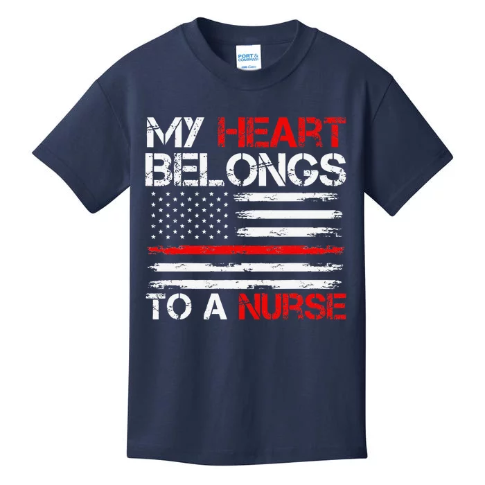 Cute Boyfriend Nurse Quote My Heart Belongs To A Nurse Funny Kids T-Shirt