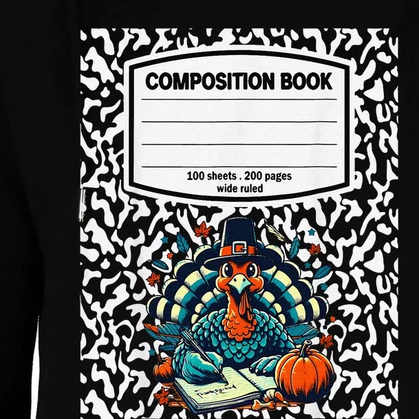 Composition Book Notebook Lover Turkey Costume Thanksgiving Womens Funnel Neck Pullover Hood