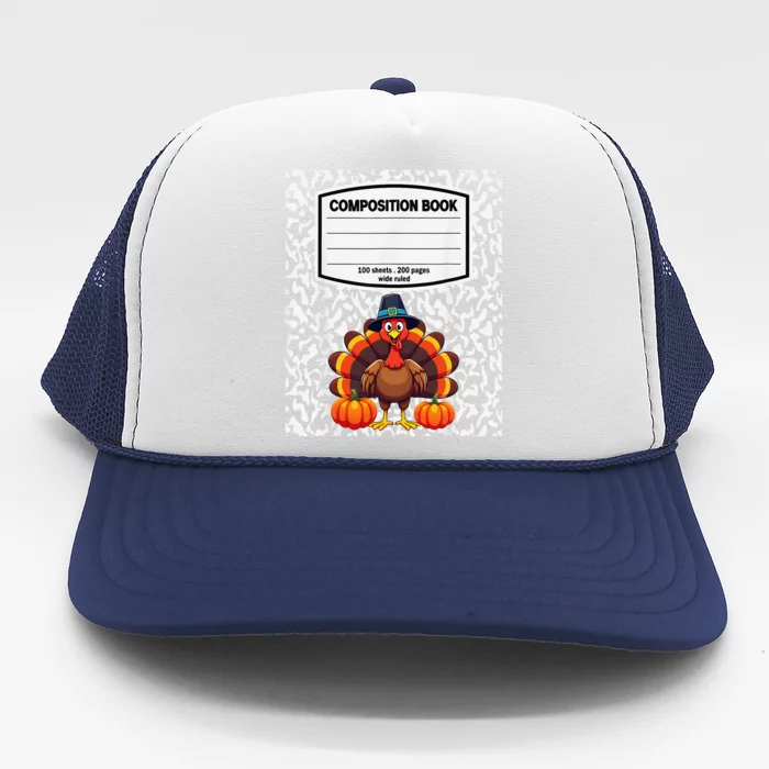 Composition Book Notebook Funny Turkey Costume Thanksgiving Trucker Hat