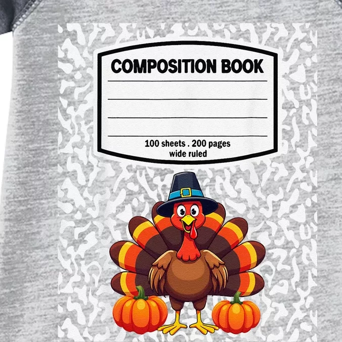 Composition Book Notebook Funny Turkey Costume Thanksgiving Infant Baby Jersey Bodysuit