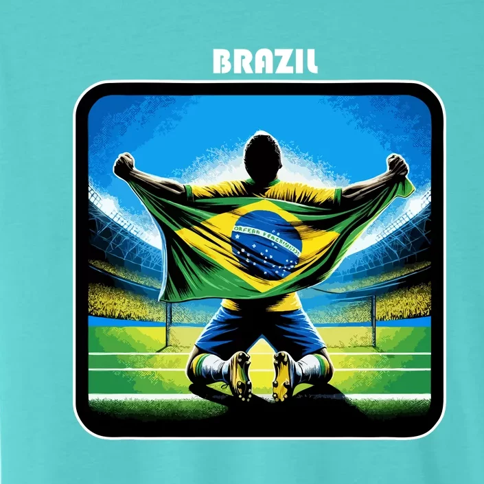 Cool Brazil National Soccer Team With Flag ChromaSoft Performance T-Shirt