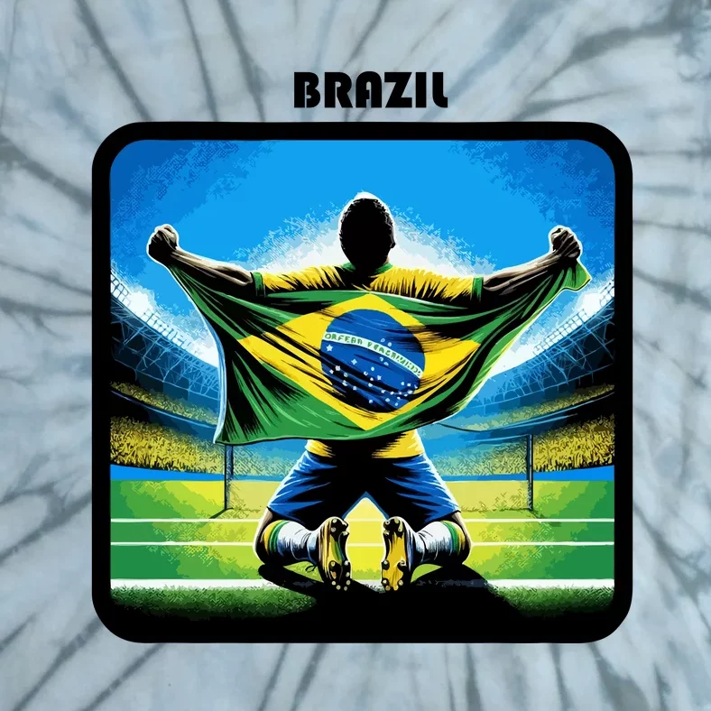 Cool Brazil National Soccer Team With Flag Tie-Dye T-Shirt