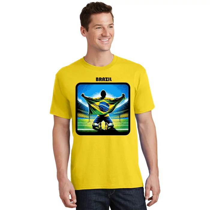 Cool Brazil National Soccer Team With Flag T-Shirt