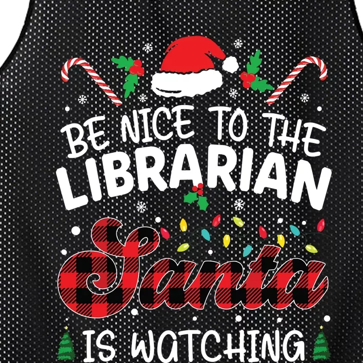 Christmas Be Nice To The Librarian Santa Is Watching Mesh Reversible Basketball Jersey Tank