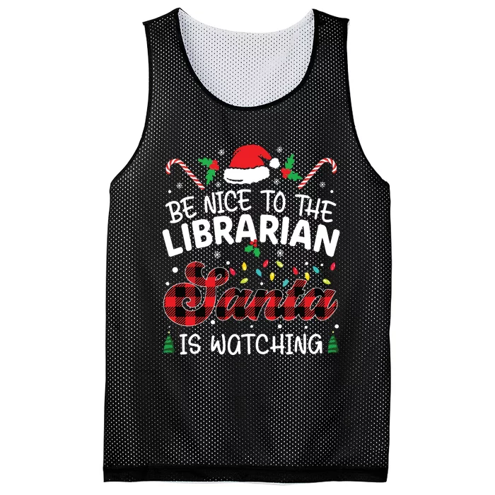 Christmas Be Nice To The Librarian Santa Is Watching Mesh Reversible Basketball Jersey Tank