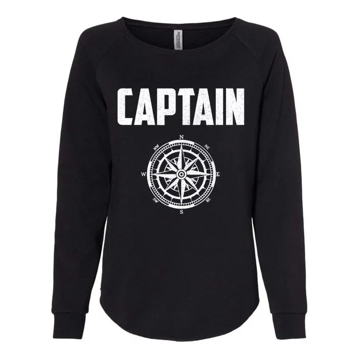 Captain Boating Nautical Gift Compass Boat Captain Womens California Wash Sweatshirt