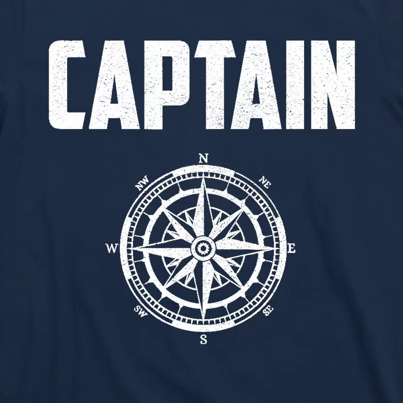 Captain Boating Nautical Gift Compass Boat Captain T-Shirt