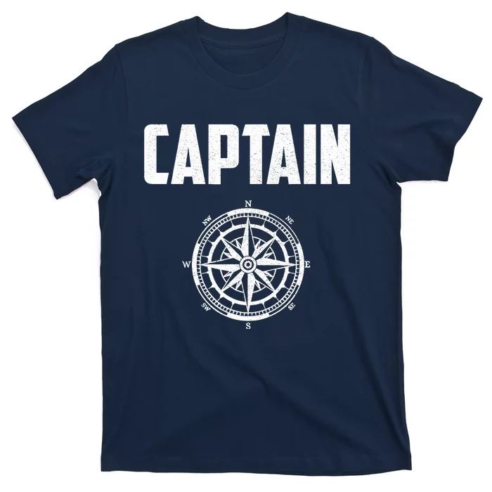 Captain Boating Nautical Gift Compass Boat Captain T-Shirt