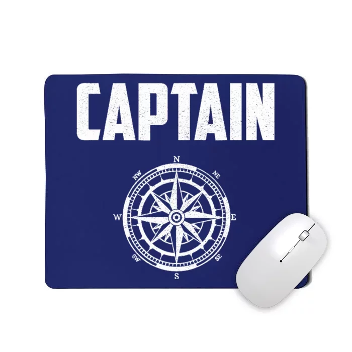 Captain Boating Nautical Gift Compass Boat Captain Mousepad