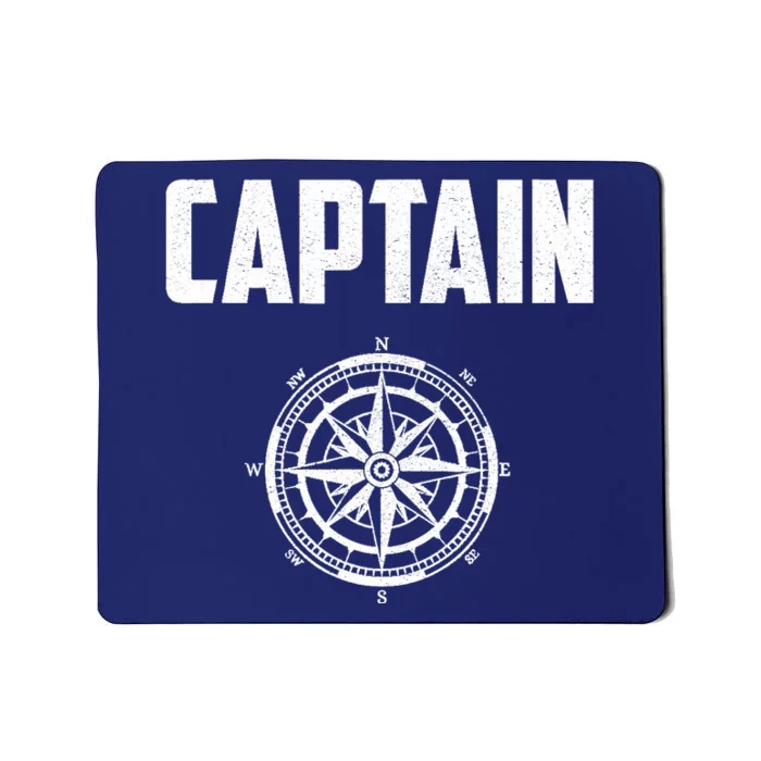 Captain Boating Nautical Gift Compass Boat Captain Mousepad