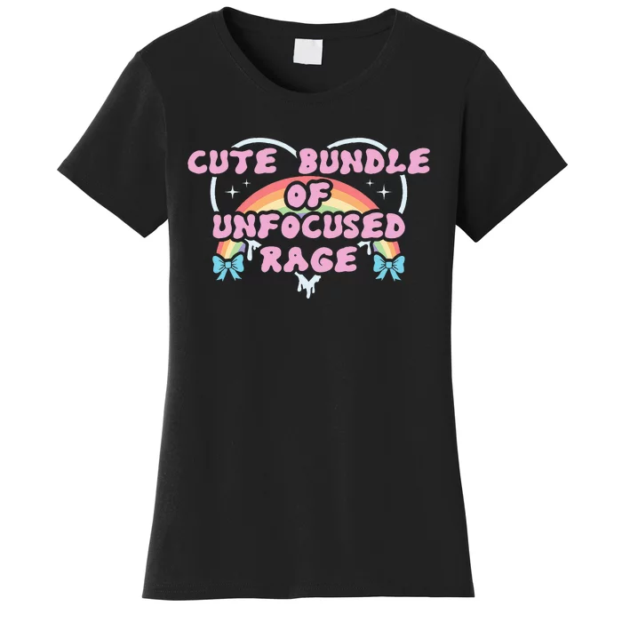 Cute Bundle Of Unfocused Rage Funny Pastel Goth Gift Rainbow Women's T-Shirt