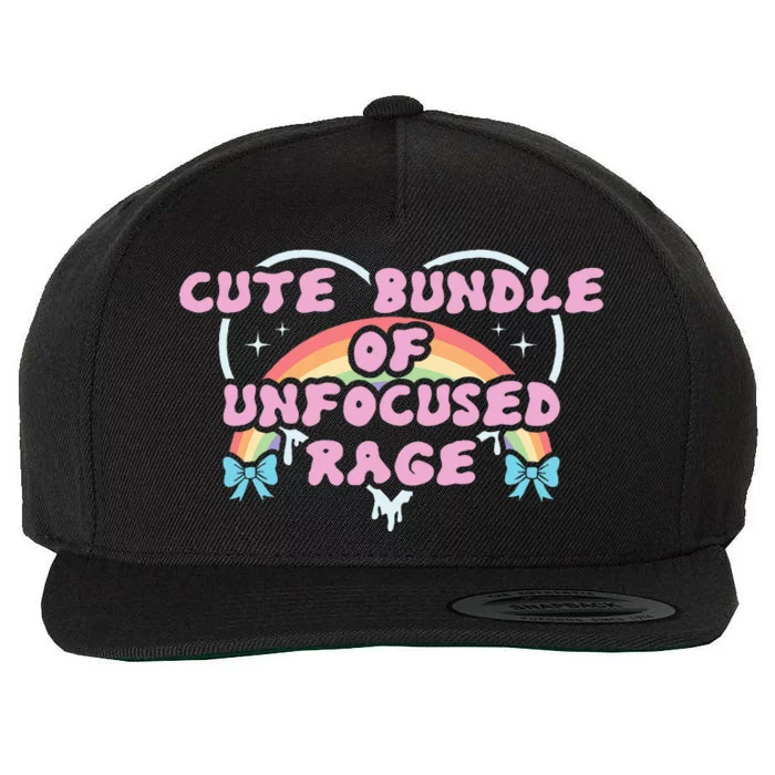 Cute Bundle Of Unfocused Rage Funny Pastel Goth Gift Rainbow Wool Snapback Cap