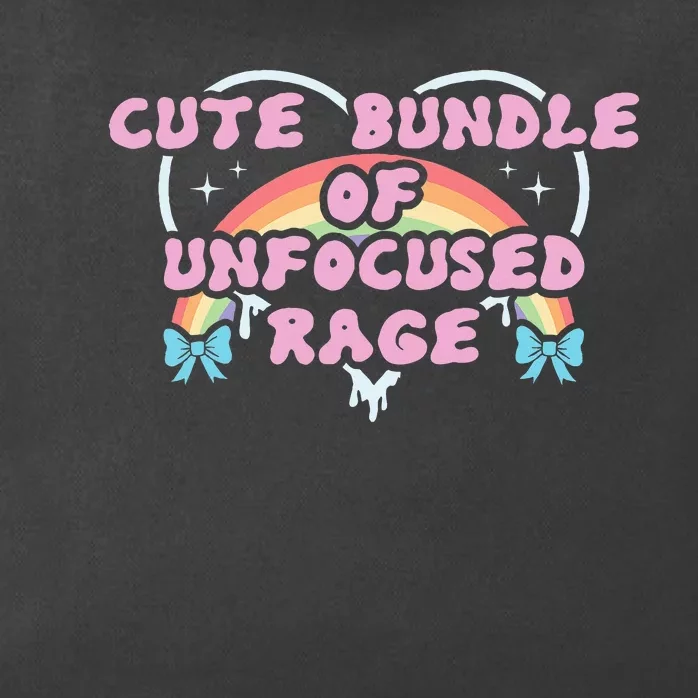 Cute Bundle Of Unfocused Rage Funny Pastel Goth Gift Rainbow Zip Tote Bag