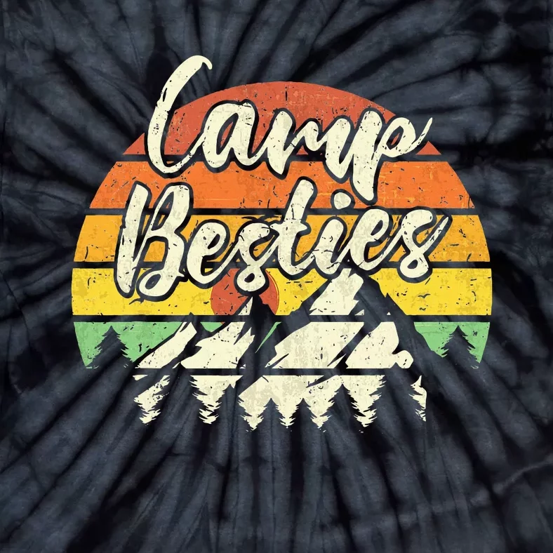 Camp Besties Outdoor Sunset Best Friend Matching Camping Tie-Dye T-Shirt