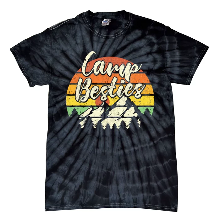 Camp Besties Outdoor Sunset Best Friend Matching Camping Tie-Dye T-Shirt