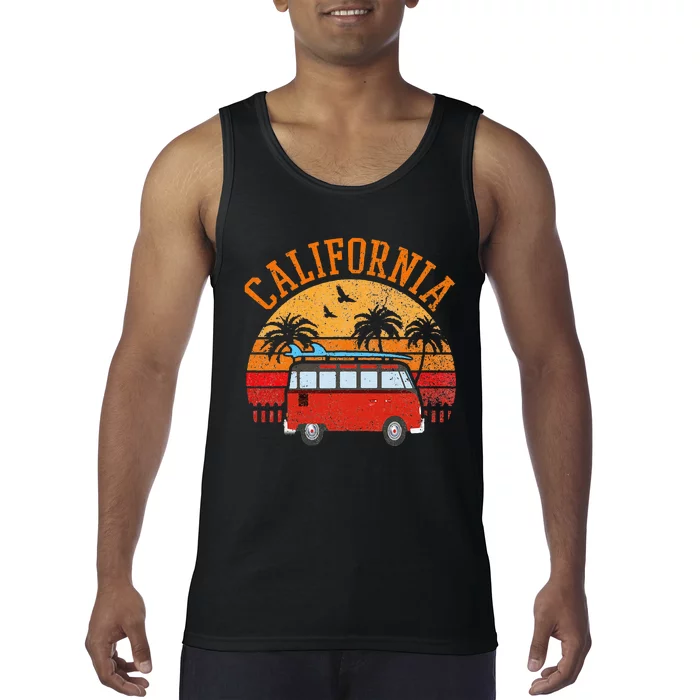 California Beach Outfit Hippie Van Surf Tee Vintage Surfer Tank Top