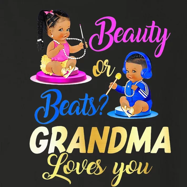 Cute Beauty Or Beat Grandma Loves You Gender Reveal Party Toddler Long Sleeve Shirt