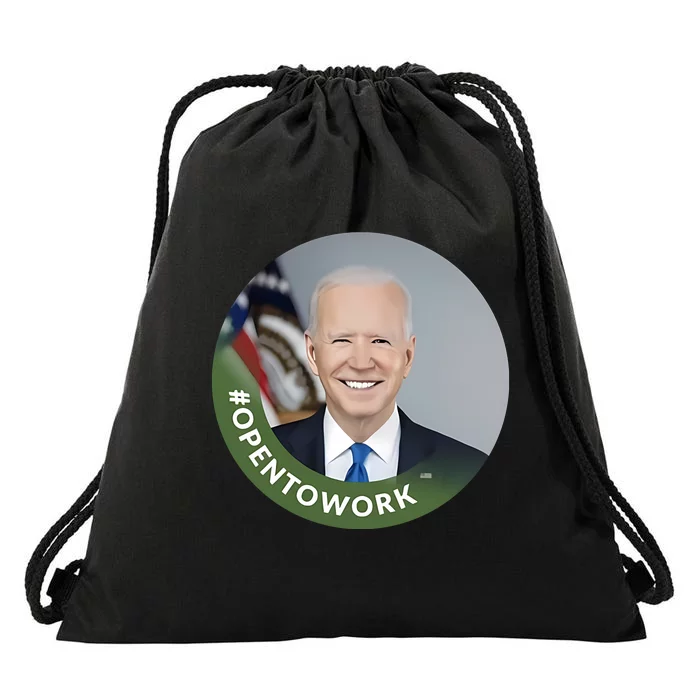 Chris Bakke #Opentowork Biden Drawstring Bag