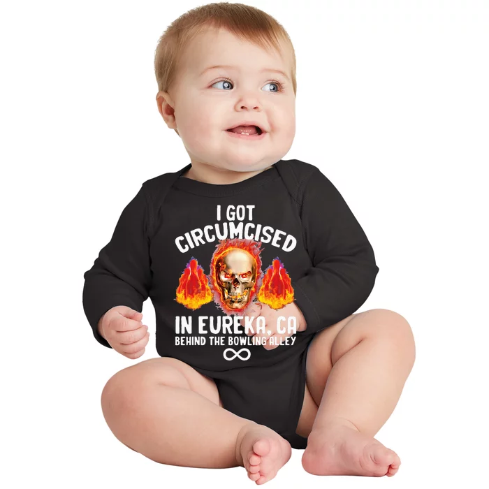 Circumcised Bowling Oddly Specific Humor Weird Funny Meme Baby Long Sleeve Bodysuit