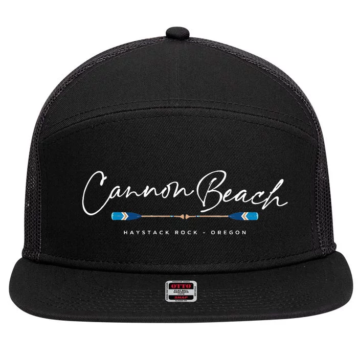 Cannon Beach Oregon Oars 7 Panel Mesh Trucker Snapback Hat