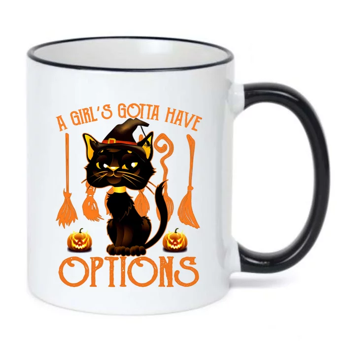 Cat Broom Option A S Gotta Have Options Witch Cat Great Gift Black Color Changing Mug