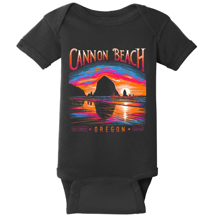 Cannon Beach Oregon Travel Summer Family Vacation Baby Bodysuit