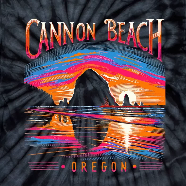 Cannon Beach Oregon Travel Summer Family Vacation Tie-Dye T-Shirt