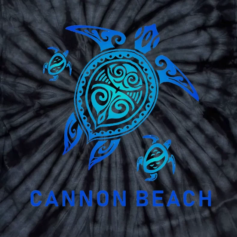 Cannon Beach Oregon Sea Blue Tribal Turtle Tie-Dye T-Shirt