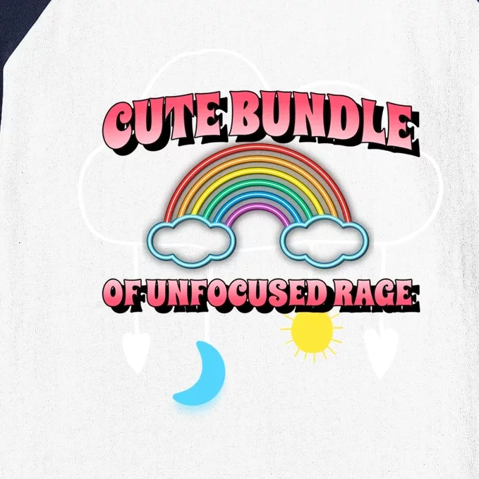 Cute Bundle Of Unfocused Rage Rainbow Pastel Goth Kawaii Cool Gift Baseball Sleeve Shirt