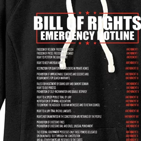 Constitution Bill Of Rights Emergency Hotline Amendment 110 Women's Fleece Hoodie