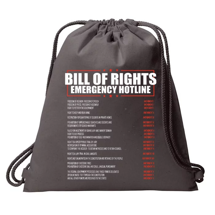 Constitution Bill Of Rights Emergency Hotline Amendment 110 Drawstring Bag