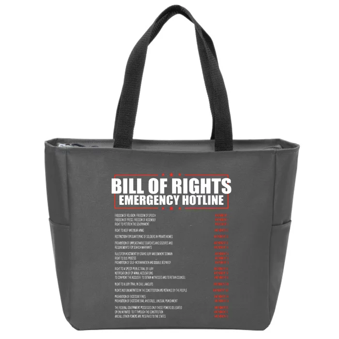 Constitution Bill Of Rights Emergency Hotline Amendment 110 Zip Tote Bag